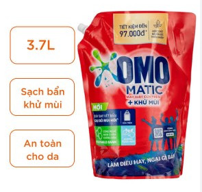 Nước giặt OMO Matic bền đẹp chai 3.7 lít